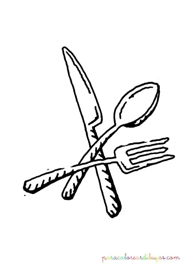 Cubiertos para colorear | Colorear dibujos