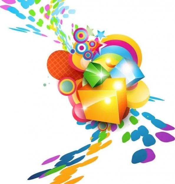 cubo de colores de fondo vector | Descargar Vectores gratis