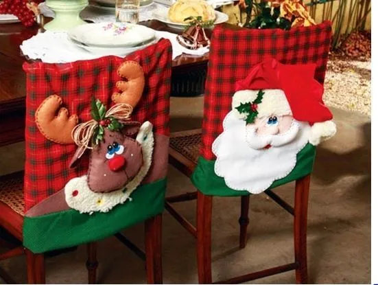 Cubre espaldares Noel y reno para sillas de comedor. | Paño lency ... Cubre espaldares Noel y reno para sillas de comedor. | Paño lency ...