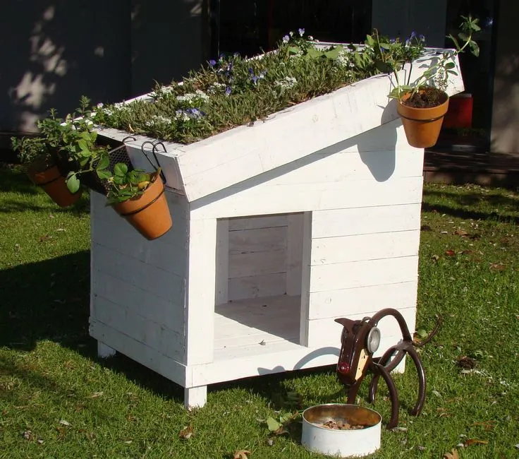 Cucha para perros de pallets con techo verde | Ideas | Pinterest Cucha para perros de pallets con techo verde | Ideas | Pinterest