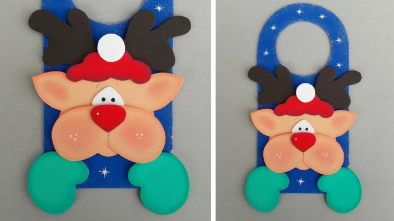 Cuelga Puertas Reno en Foami | Adorno Navideño - YouTube Cuelga Puertas Reno en Foami | Adorno Navideño - YouTube