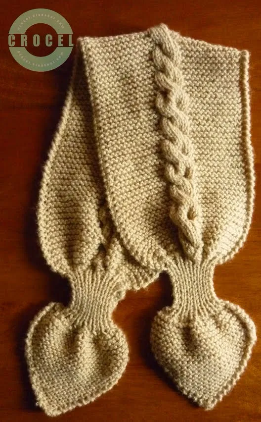 Cuello Beige con Trenza | Crocel - Calor hecho a mano. Cuello Beige con Trenza | Crocel - Calor hecho a mano.