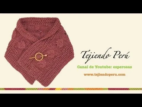 Cuello rectangular cruzado tejido en 2 agujas o palitos - YouTube