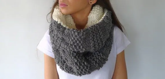 Cuello reversible de lana hecho a mano. Cuello gris de por KEENbyAM Cuello reversible de lana hecho a mano. Cuello gris de por KEENbyAM