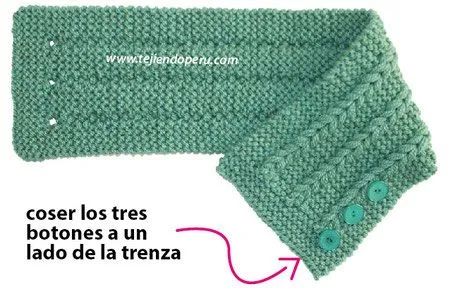 Cuello con trenzas de vainilla - Tejiendo Perú Cuello con trenzas de vainilla - Tejiendo Perú