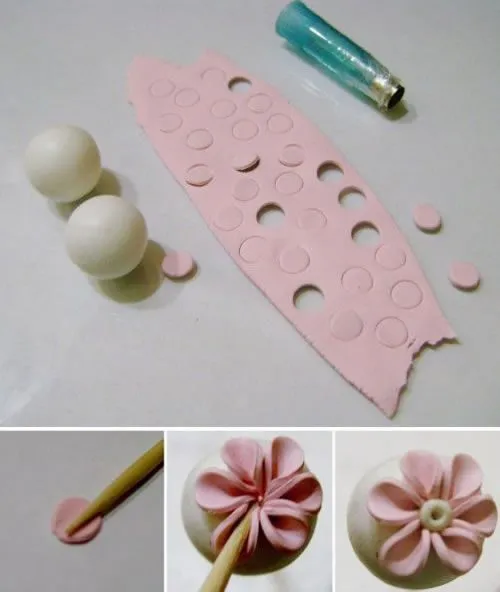 Cuentas con flores de porcelana fría - Guía de MANUALIDADES Cuentas con flores de porcelana fría - Guía de MANUALIDADES