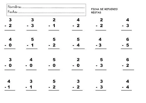 Cuentas de sumas y restas para imprimir - Imagui