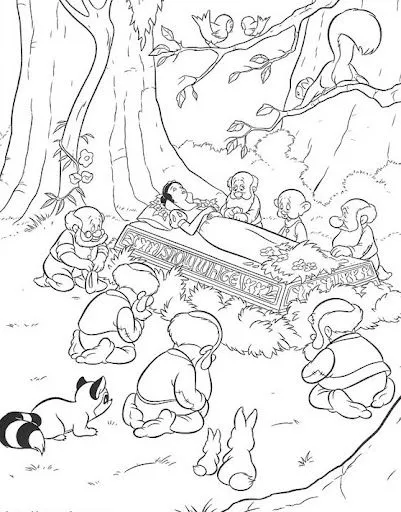 CUENTO DE BLANCANIEVES PARA COLOREAR