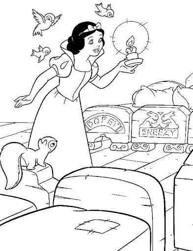 CUENTO DE BLANCANIEVES PARA COLOREAR
