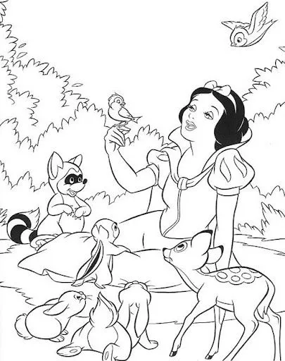 CUENTO DE BLANCANIEVES PARA COLOREAR