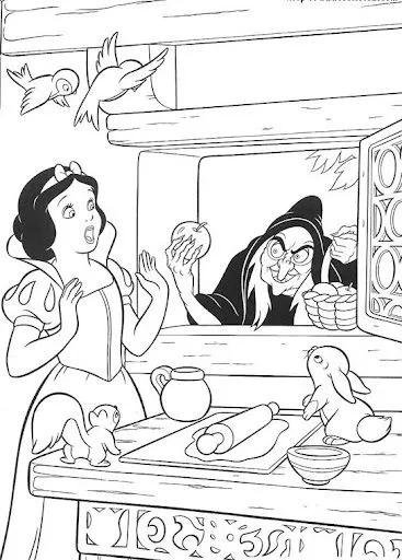 CUENTO DE BLANCANIEVES PARA COLOREAR
