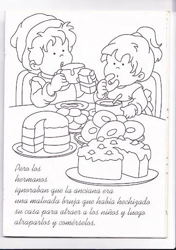 CUENTO DE LA CASITA DE CHOCOLATE PARA PINTAR CUENTO DE LA CASITA DE CHOCOLATE PARA PINTAR