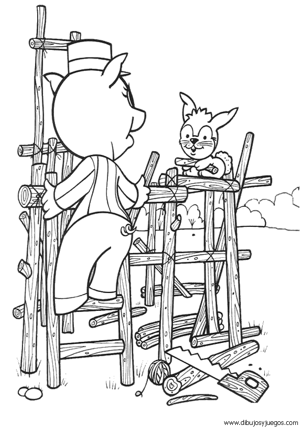 dibujos-cuento-tres-cerditos-004 | Dibujos y juegos, para pintar y ... dibujos-cuento-tres-cerditos-004 | Dibujos y juegos, para pintar y ...