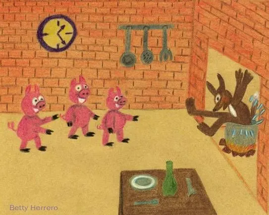 Cuento Los tres cerditos - 3 Lápiz (a color) Papel Paisaje
