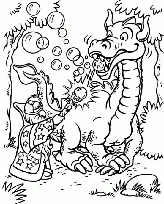 Dibujo de Dragón de cuento para colorear. Dibujos infantiles de ... Dibujo de Dragón de cuento para colorear. Dibujos infantiles de ...