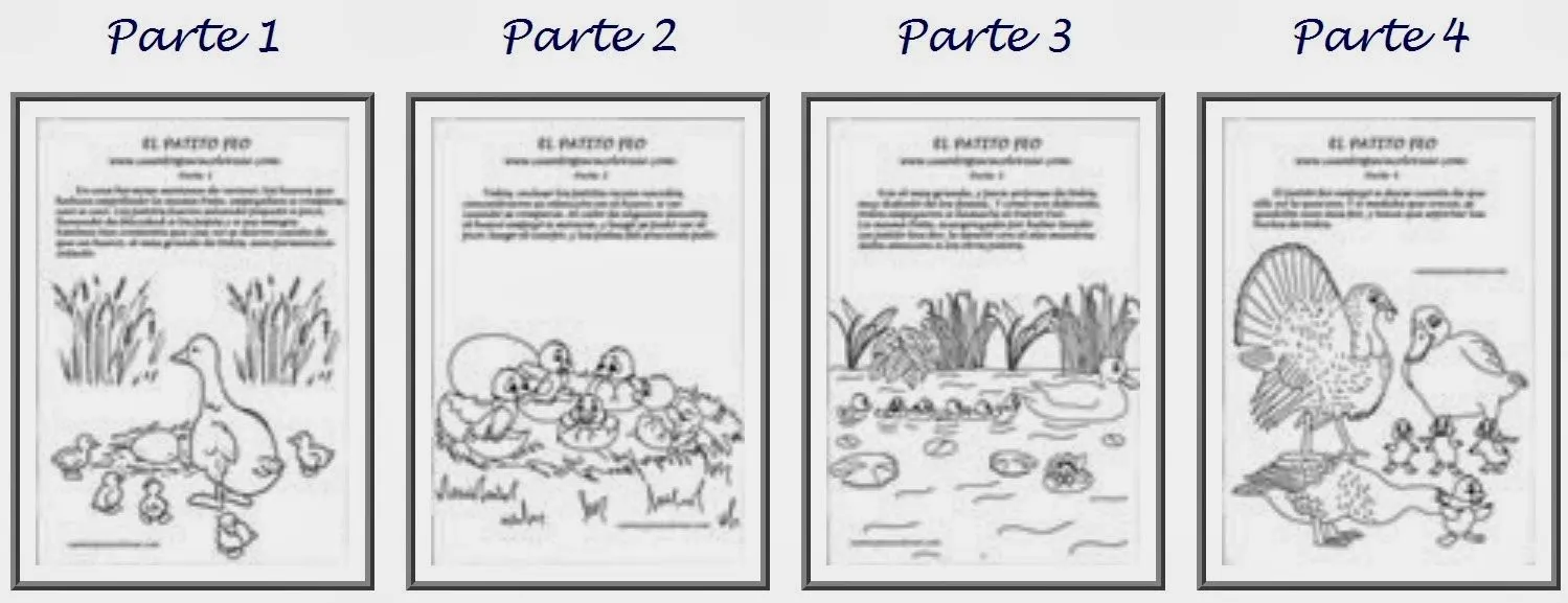 Cuento para colorear e imprimir del patito feo - Imagui