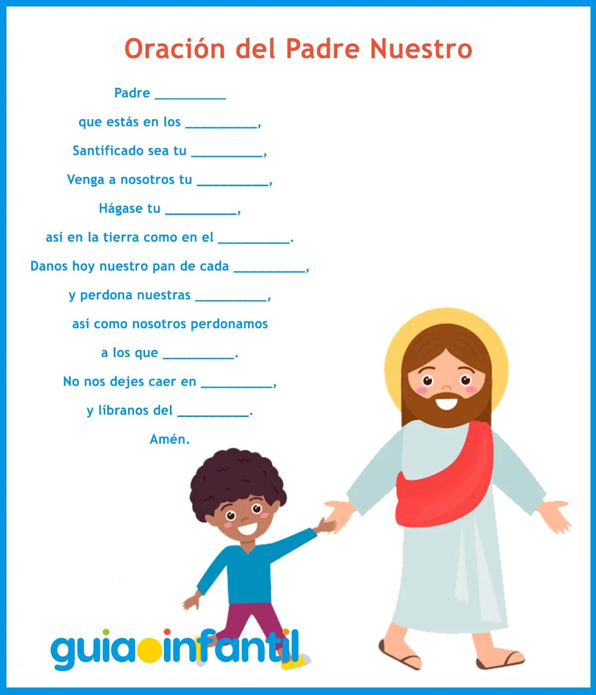 Cuento corto para niños sobre el Padre Nuestro - Oraciones básicas Cuento corto para niños sobre el Padre Nuestro - Oraciones básicas