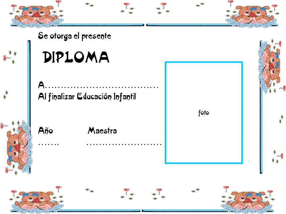 TE CUENTO UN CUENTO: Diplomas para fin de cursos