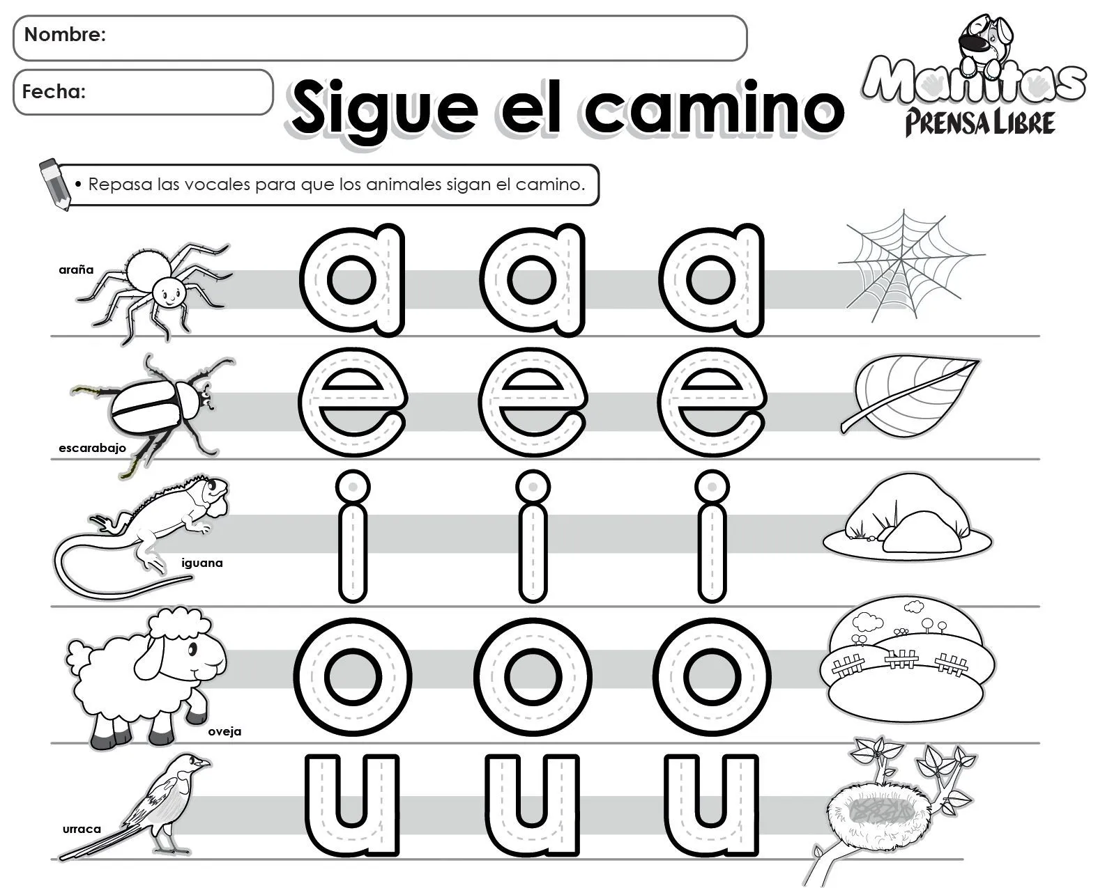 TE CUENTO UN CUENTO: Imprime sigue el camino de las vocales ... TE CUENTO UN CUENTO: Imprime sigue el camino de las vocales ...