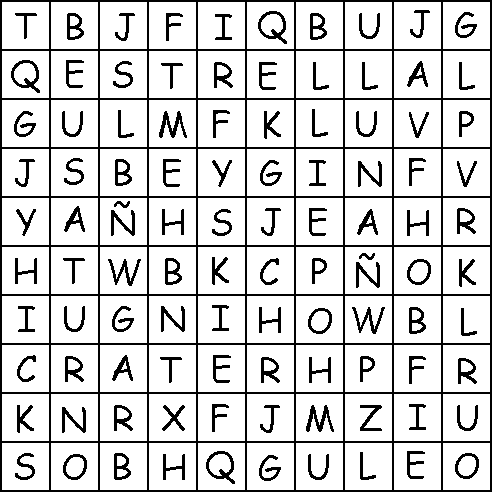 TE CUENTO UN CUENTO: Sopa de letras del Universo TE CUENTO UN CUENTO: Sopa de letras del Universo