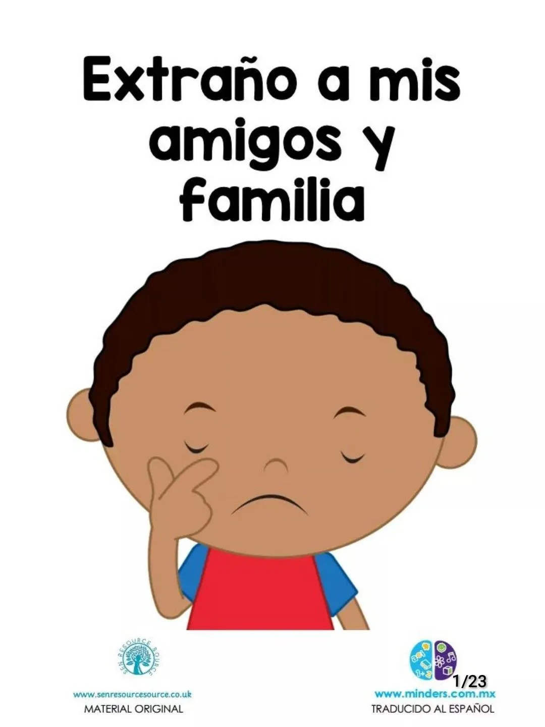 Cuento: extraño a mis amigos y familia 1/23 Cuento: extraño a mis amigos y familia 1/23