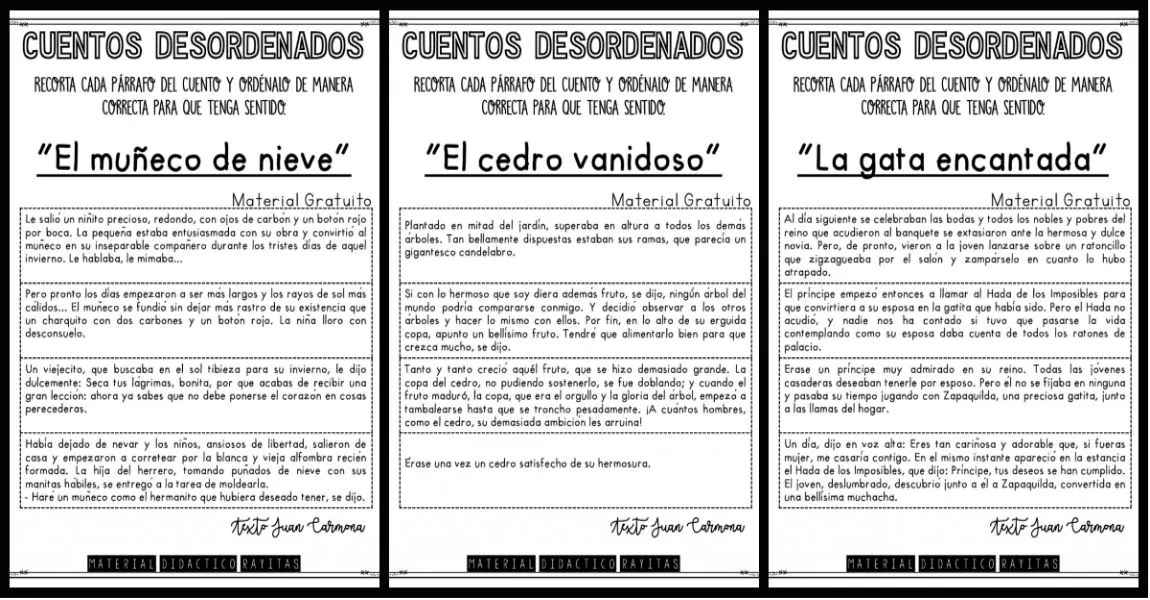 Cuentos desordenados - Aprender Jugando