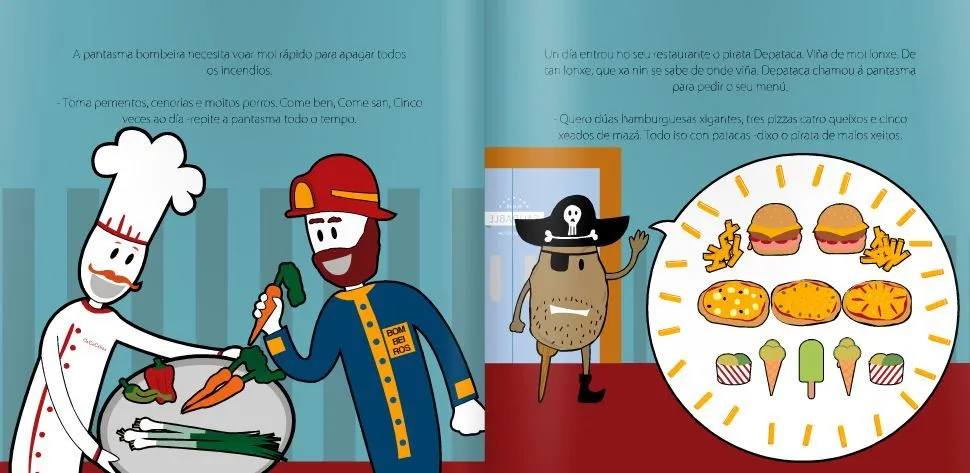Cuentos en el desván: Álbum ilustrado sobre alimentación saludable