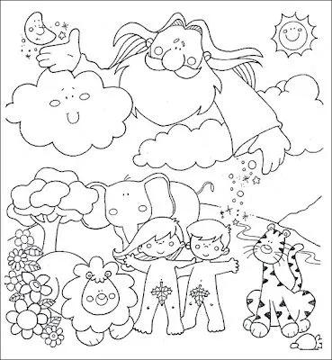 Cuentos de Don Coco: DIBUJO DE LA CREACIÓN DE DIOS PARA COLOREAR ... Cuentos de Don Coco: DIBUJO DE LA CREACIÓN DE DIOS PARA COLOREAR ...