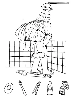 Cuentos de Don Coco: NIÑA BAÑÁNDOSE PARA COLOREAR || Cuentos ...