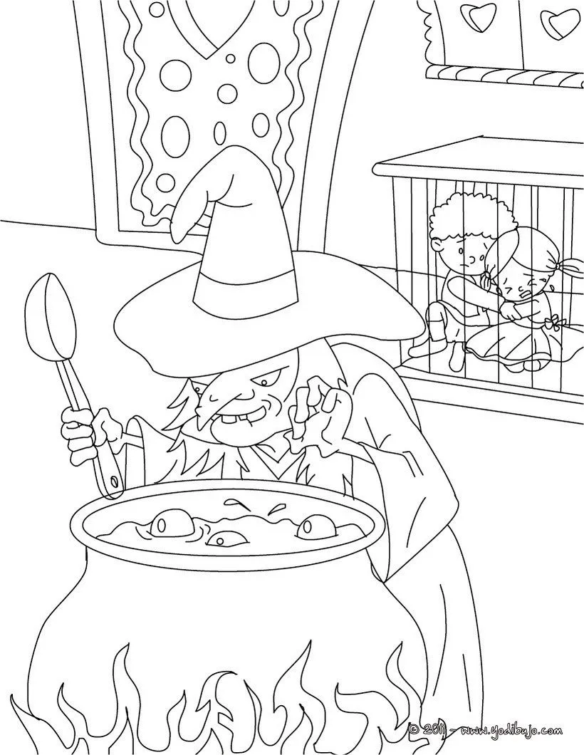 Cuentos de los hermanos GRIMM para colorear, Hansel y Gretel para ... Cuentos de los hermanos GRIMM para colorear, Hansel y Gretel para ...