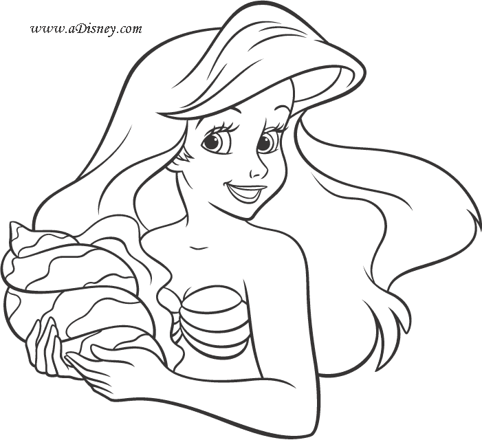 Cuentos infantiles: Ariel para colorear. La sirenita. Dibujos para ...