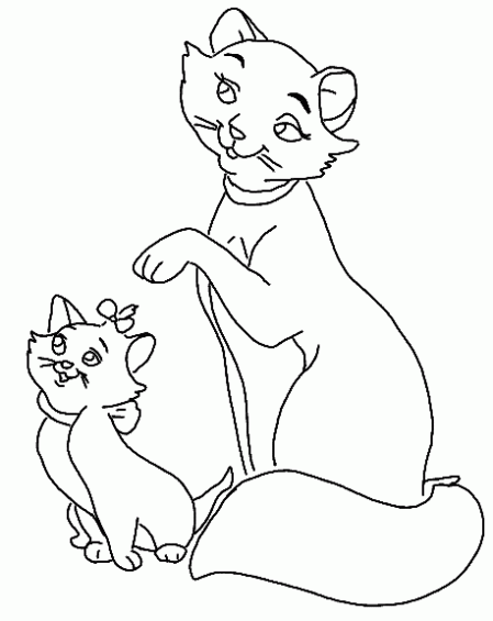 Cuentos infantiles: Los Aristogatos. Dibujos para colorear e imprimir.