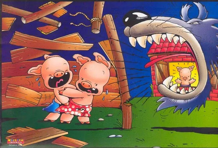 Cuentos infantiles: Los tres cerditos. Cuento en imágenes a color ...