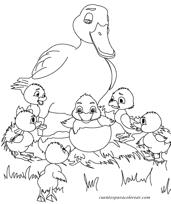 Cuentos infantiles: Dibujos del patito feo para colorear. Cuentos infantiles: Dibujos del patito feo para colorear.