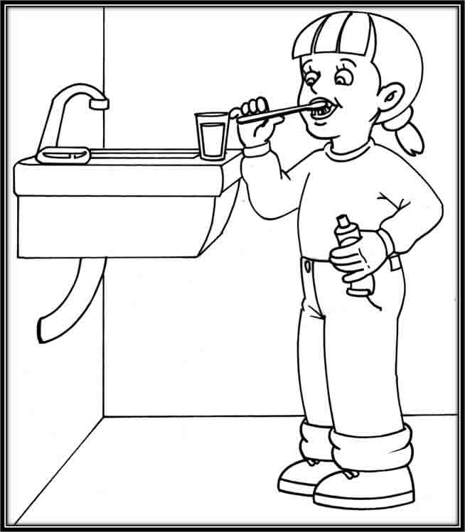 CuentosDeDonCoco.Com: NIÑA CEPILLÁNDOSE LOS DIENTES PARA COLOREAR CuentosDeDonCoco.Com: NIÑA CEPILLÁNDOSE LOS DIENTES PARA COLOREAR