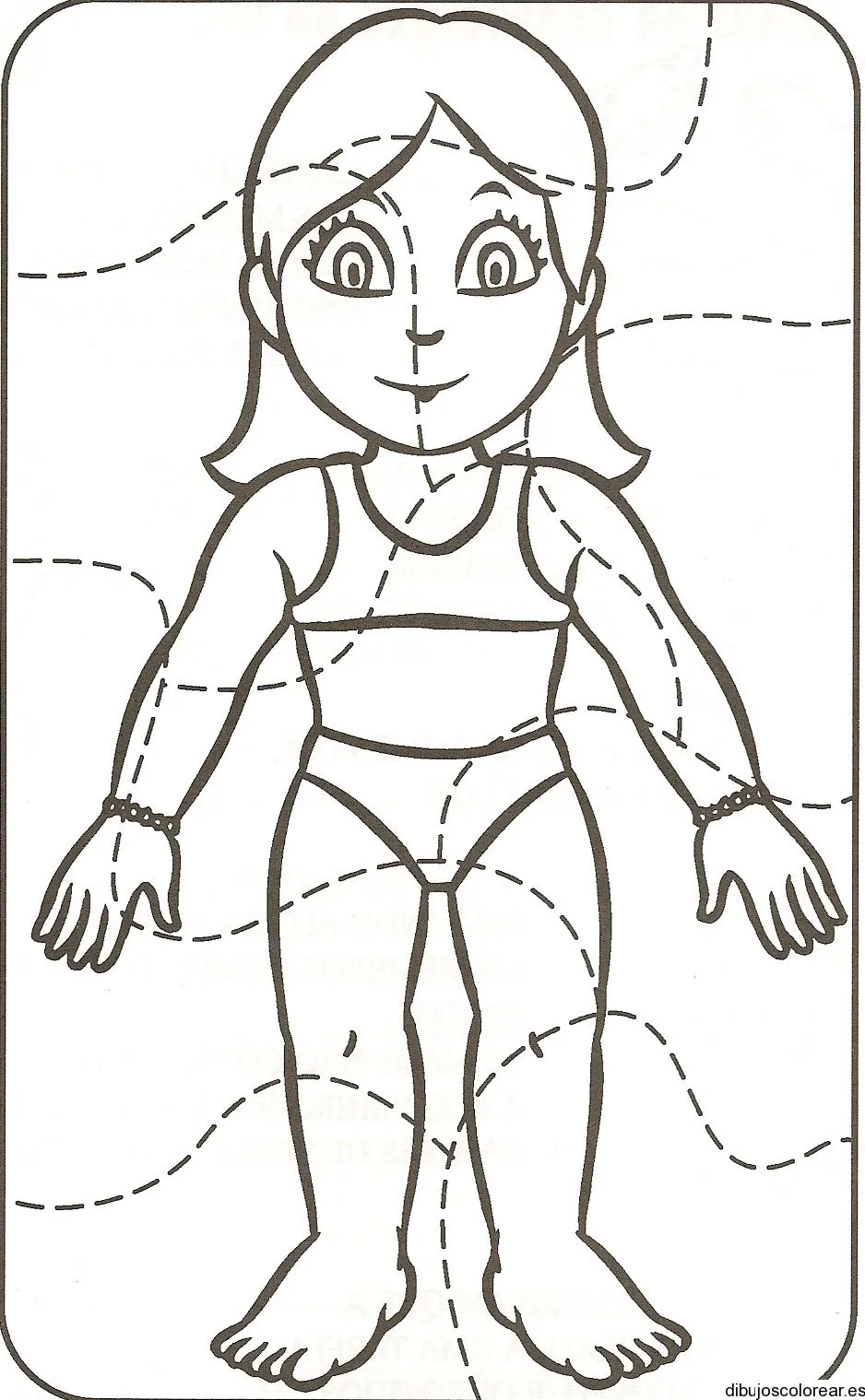 Dibujo de un rompecabezas de una niña | Dibujos para Colorear Dibujo de un rompecabezas de una niña | Dibujos para Colorear