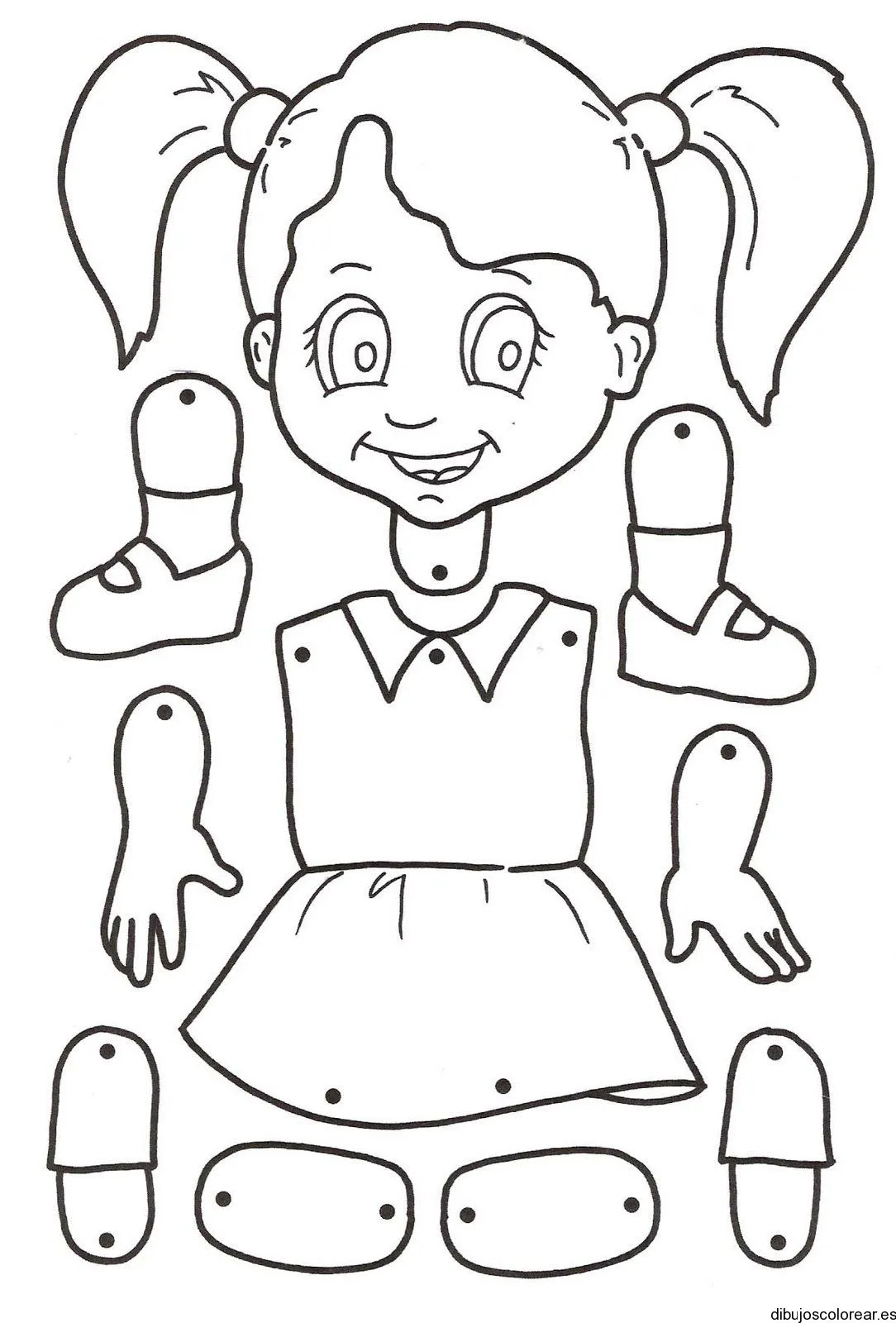 Cuerpo humano niña para colorear - Imagui