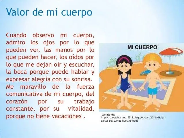 El valor de mi cuerpo lectura y taller