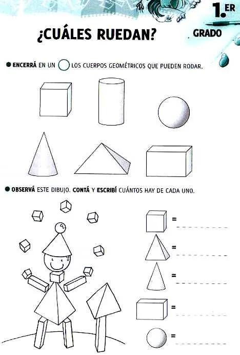 Cuerpos geometricos para colorear para niños - Imagui