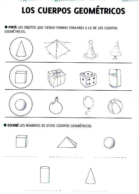 Dibujos para colorear cuerpos geometricos - Imagui
