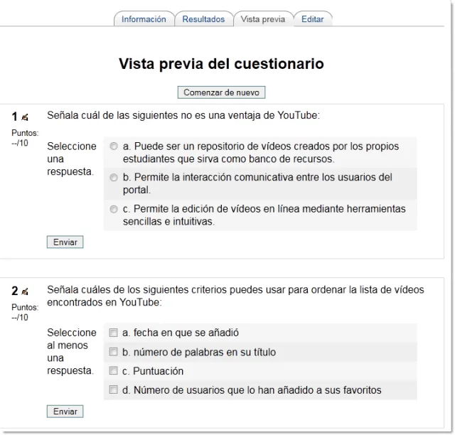 Ver un cuestionario | Moodle. Plataforma de Aprendizaje. Ver un cuestionario | Moodle. Plataforma de Aprendizaje.