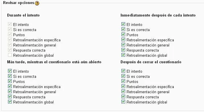 Cuestionarios. Interclase