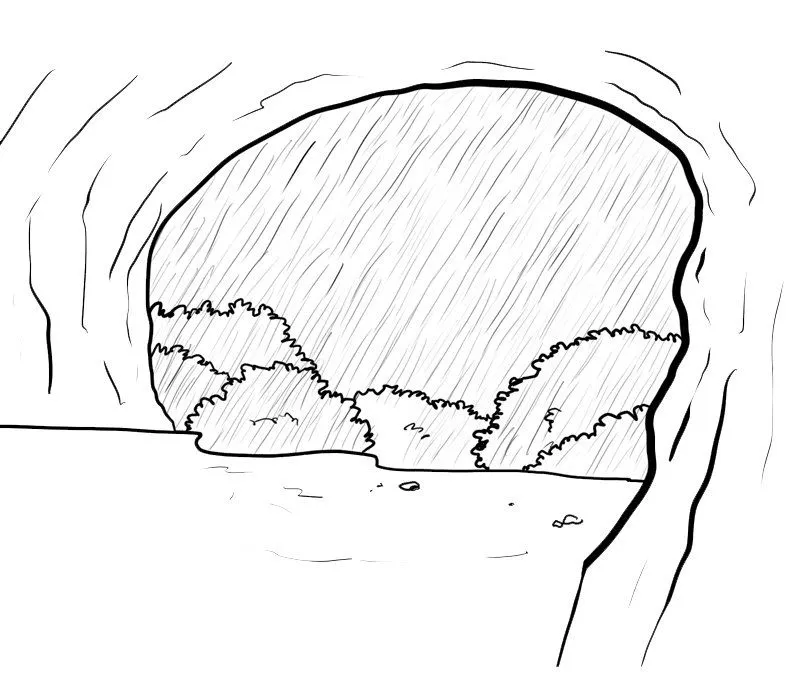 Cueva lloviendo: Dibujos para colorear