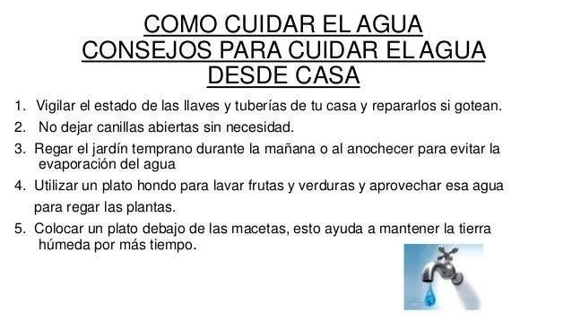 Como cuidar el agua