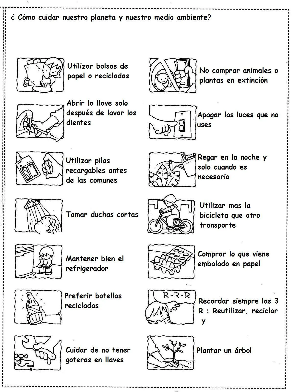 Dibujos para colorear sobre el cuidado del medio ambiente - 5 fotos e ...