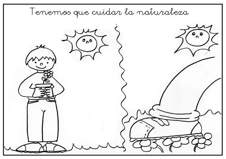 Cuidar la naturaleza para colorear | Lugares para visitar ... Cuidar la naturaleza para colorear | Lugares para visitar ...