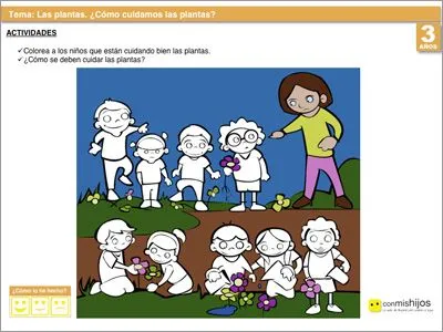 Cómo cuidar nuestras plantas. Ficha escolar para niños Cómo cuidar nuestras plantas. Ficha escolar para niños