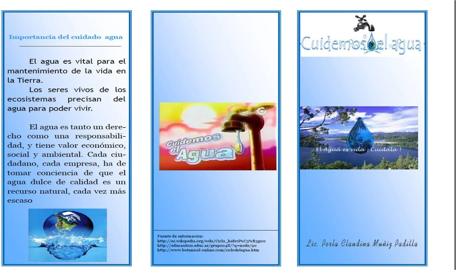 CUIDEMOS EL AGUA!!: Actividad 3.- Folleto Informativo CUIDEMOS EL AGUA!!: Actividad 3.- Folleto Informativo