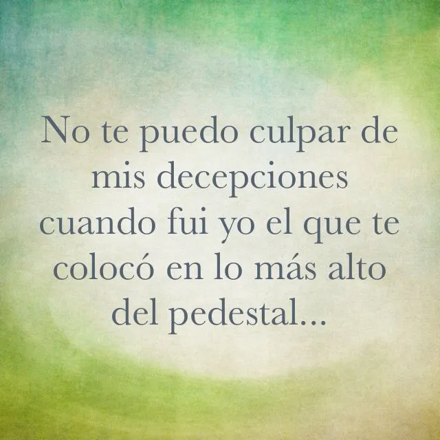 No te puedo culpar de mis decepciones cuando fui yo el que te ... No te puedo culpar de mis decepciones cuando fui yo el que te ...