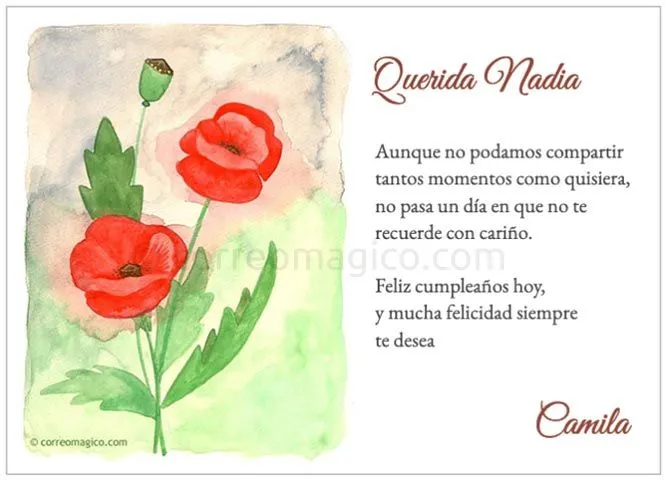 cumple amapolas - Tarjetas para imprimir GRATIS en tu casa en www ... cumple amapolas - Tarjetas para imprimir GRATIS en tu casa en www ...